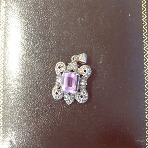Marcasite pendant w genuine amethyst